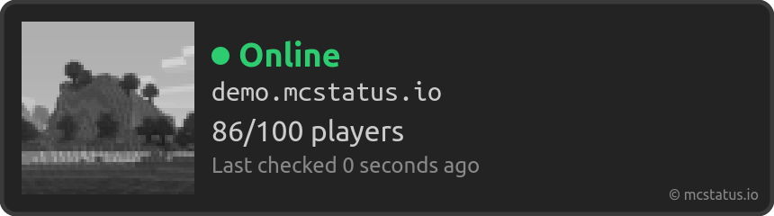demo.mcstatus.io status widget
