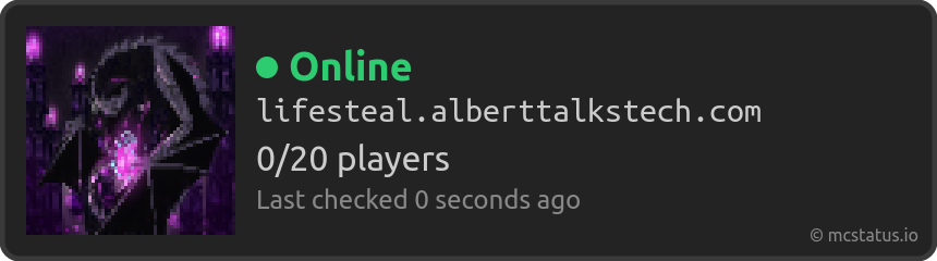 Server status image with player count and server icon