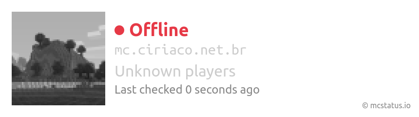 Status do servidor Minecraft mc.ciriaco.net.br