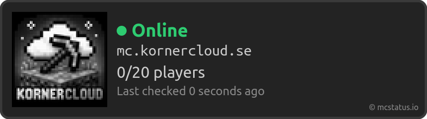 Status för Minecraft-servern