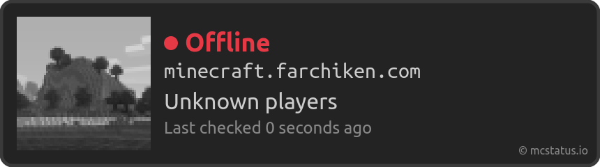 Statut du serveur Minecraft